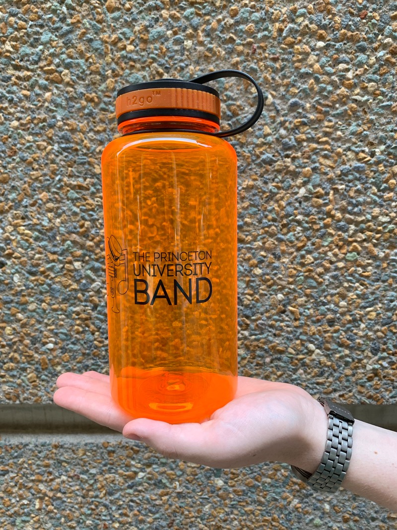 Transparent orange water bottle